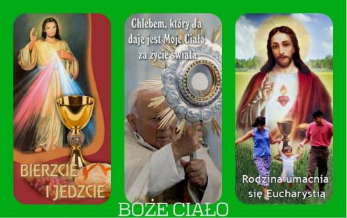 Kartka z obrazami na Boże Ciało